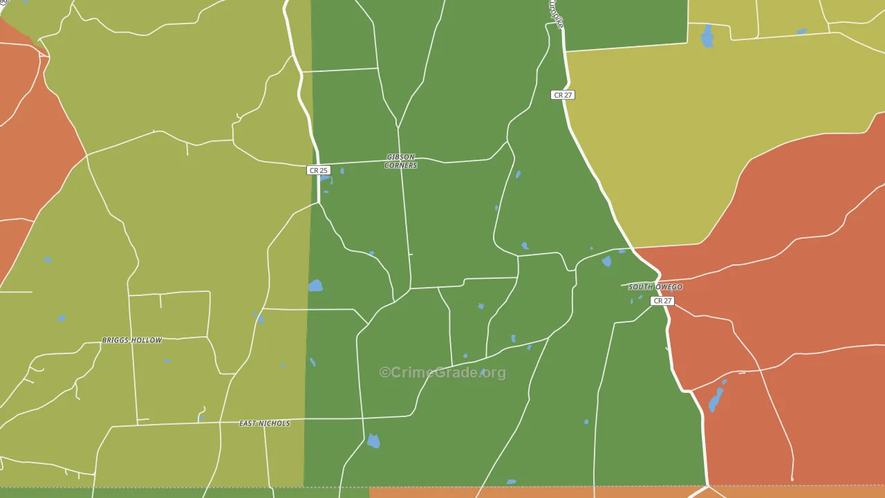 South Owego, NY Map of Arson Rates
