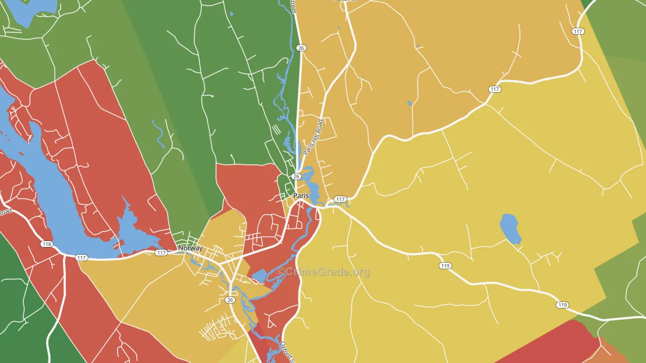 South Paris, ME Map of Arson Rates
