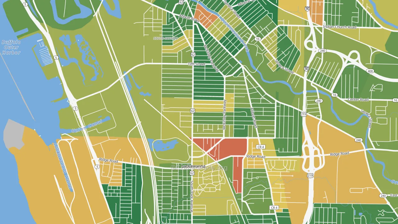 South Park, Buffalo, NY Map of Arson Rates