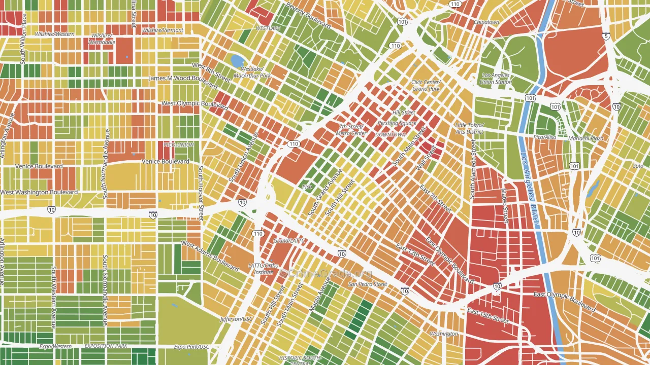 South Park, Los Angeles, CA Map of Arson Rates