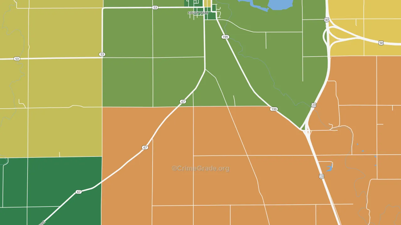 South Park, OH Map of Arson Rates