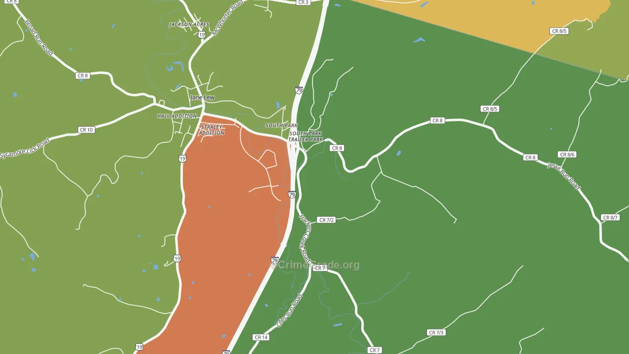 South Park, WV Map of Arson Rates