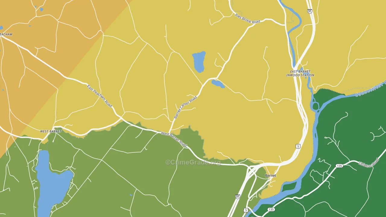 South Peacham, VT Map of Arson Rates