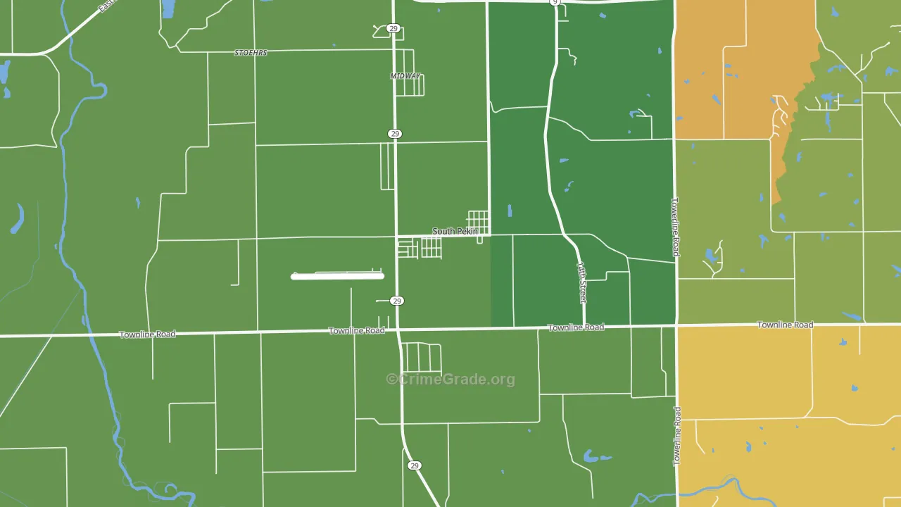 South Pekin, IL Map of Arson Rates
