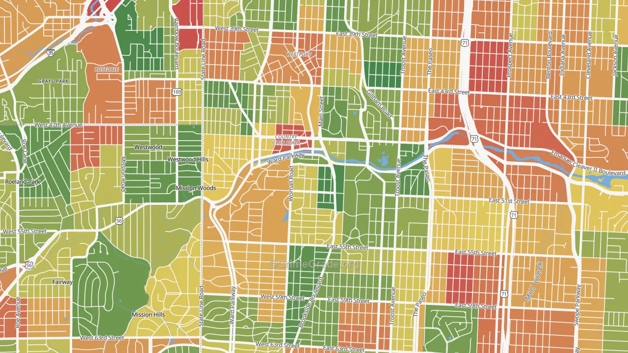 South Plaza, Kansas City, MO Map of Arson Rates