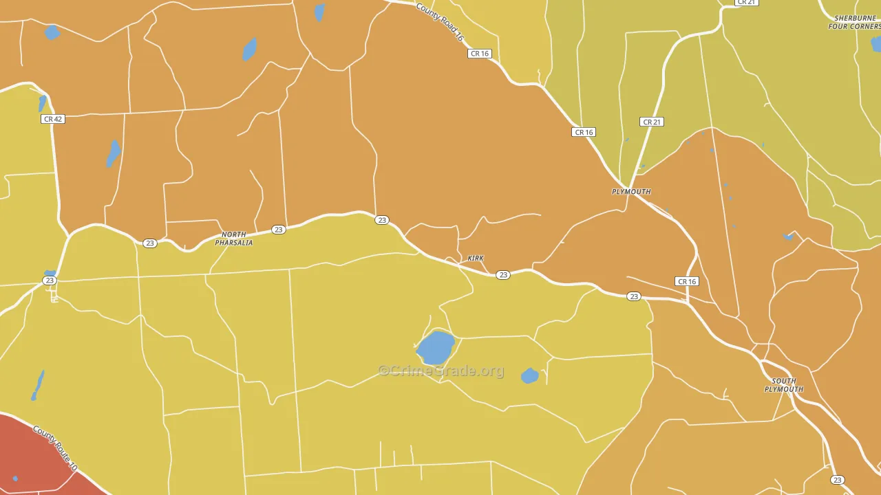South Plymouth, NY Map of Arson Rates
