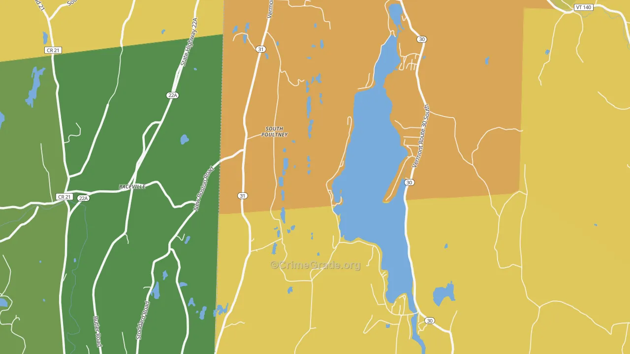 South Poultney, VT Map of Arson Rates
