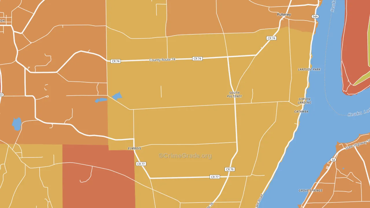 South Pulteney, NY Map of Arson Rates