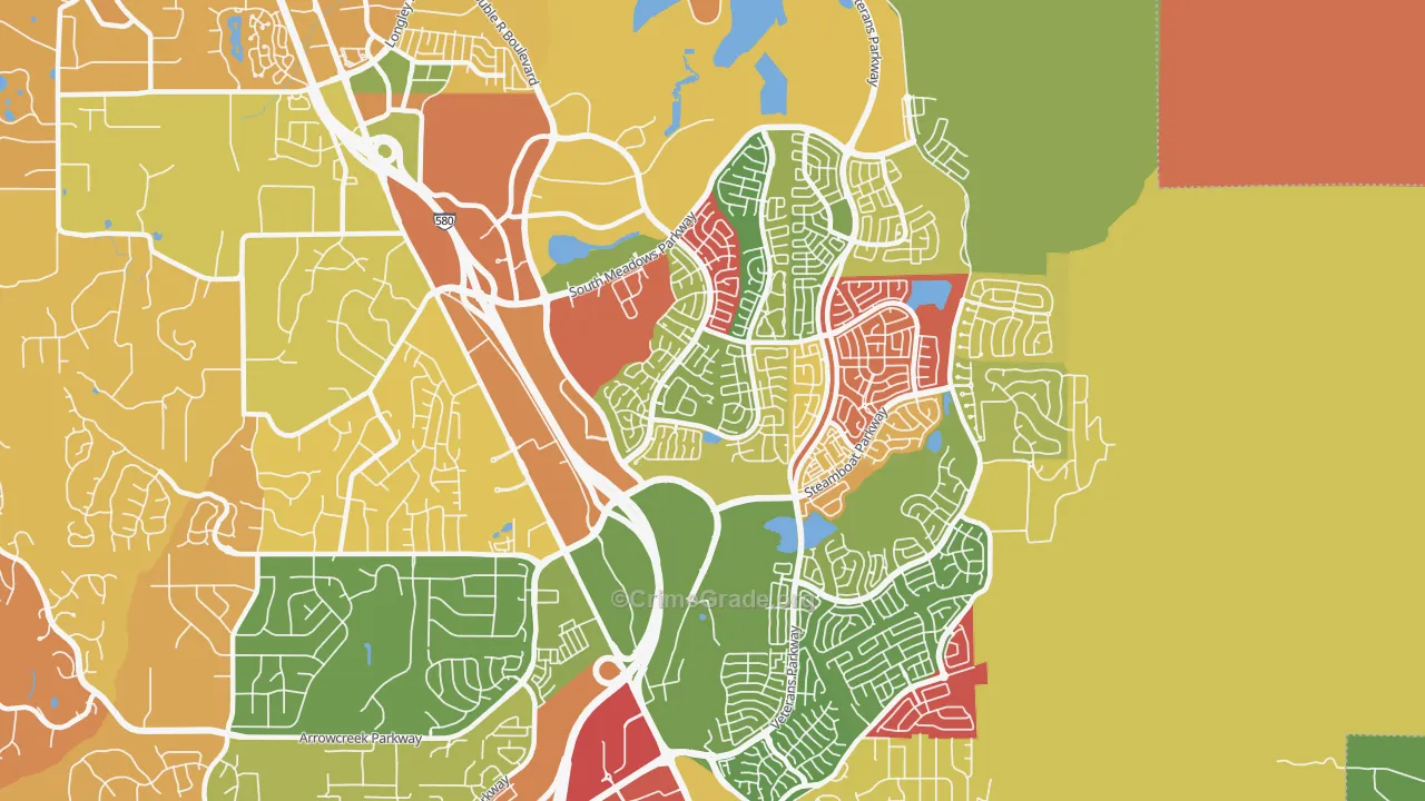 South Reno, Reno, NV Map of Arson Rates