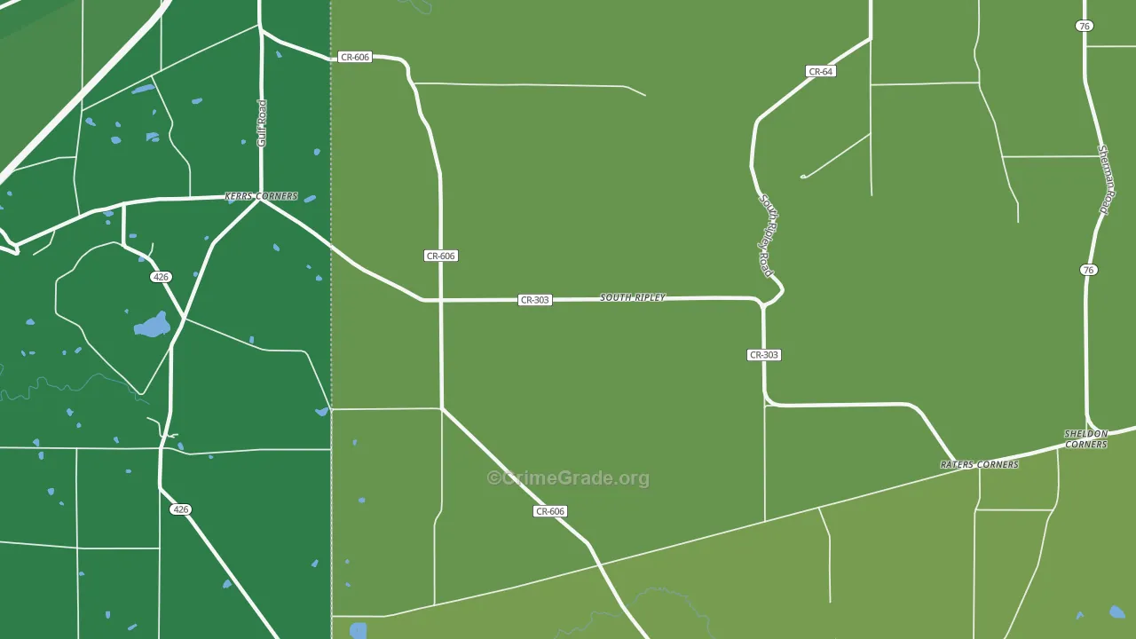 South Ripley, NY Map of Arson Rates