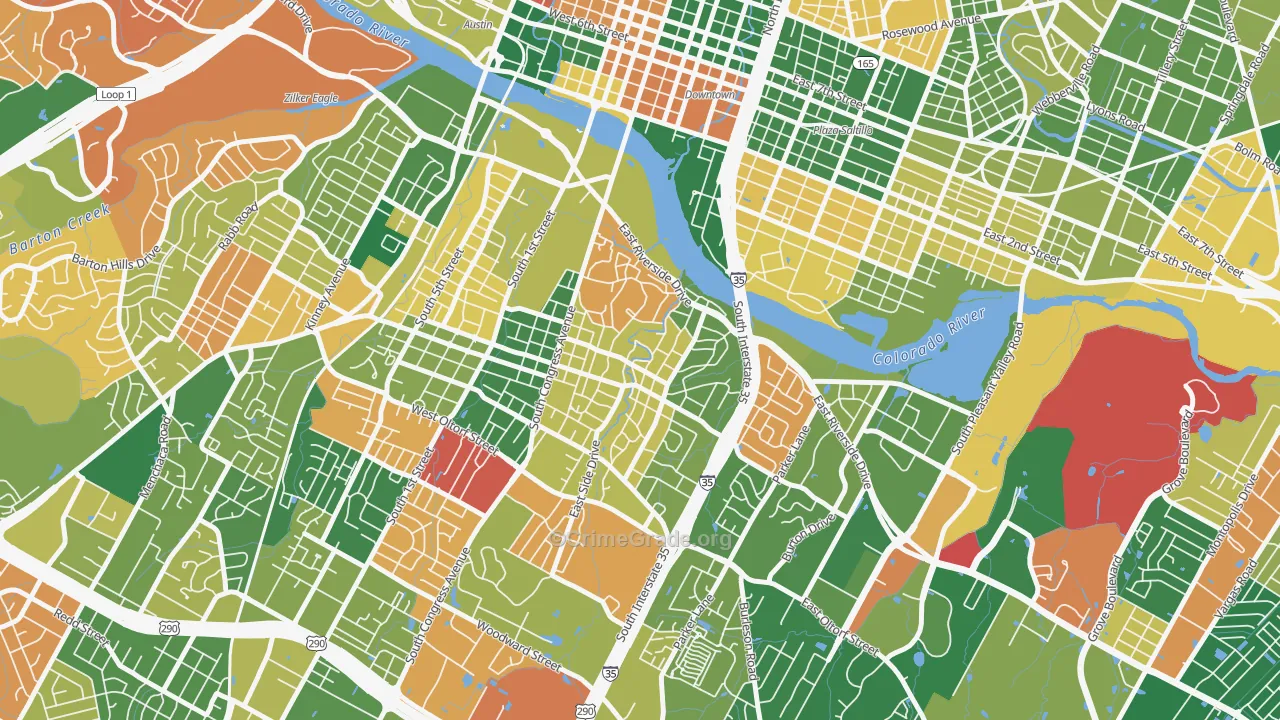 South River City, Austin, TX Map of Arson Rates