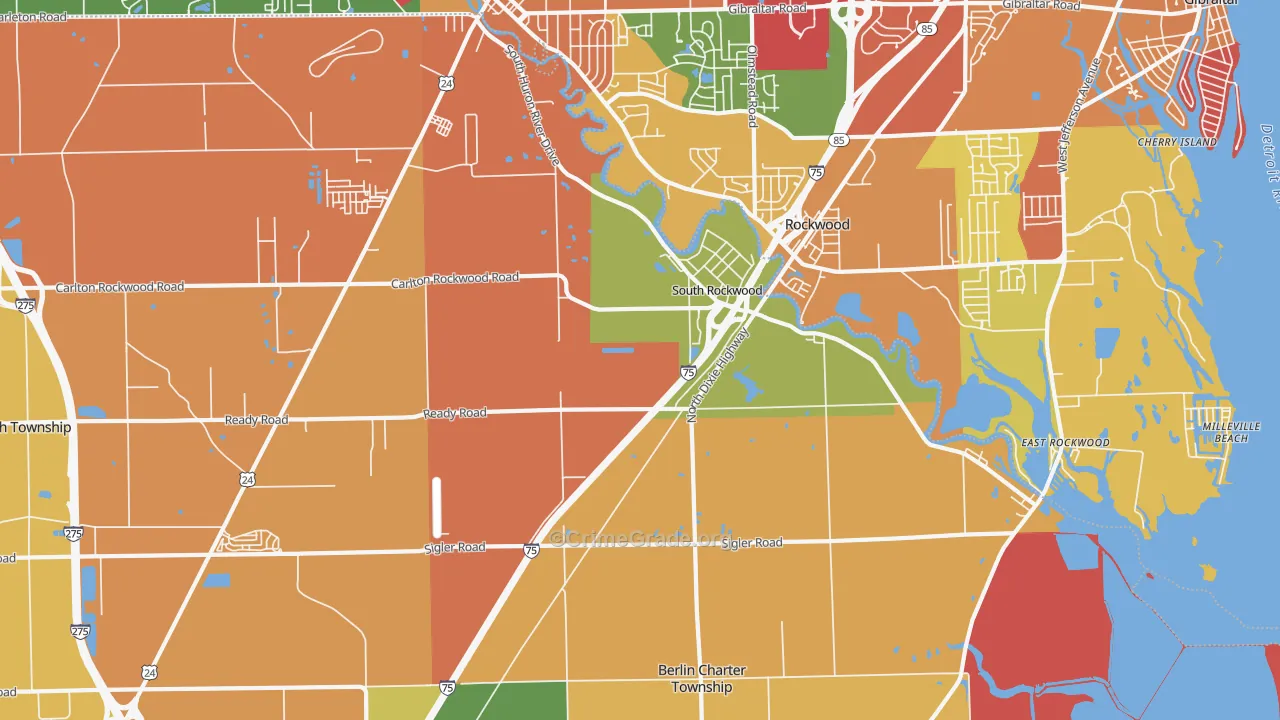 South Rockwood, MI Map of Arson Rates
