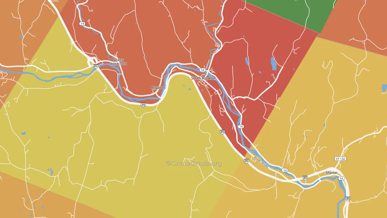 South Royalton, VT Map of Arson Rates