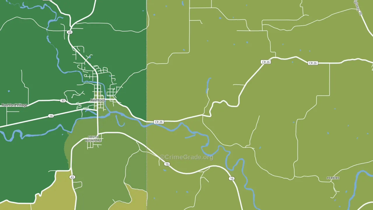 South Rushford, MN Map of Arson Rates