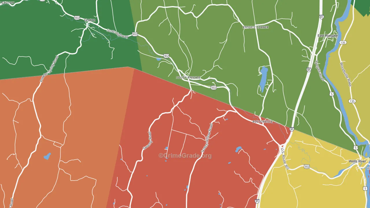 South Ryegate, VT Map of Arson Rates