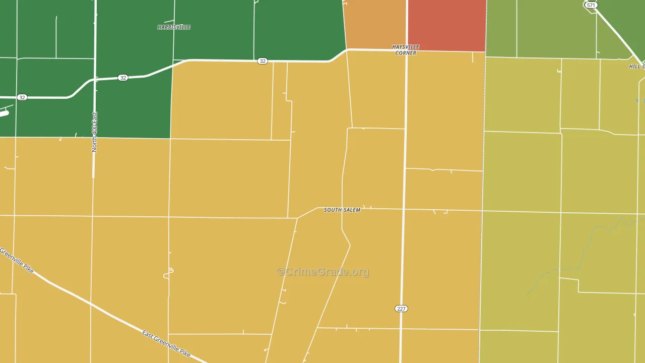 South Salem, IN Map of Arson Rates