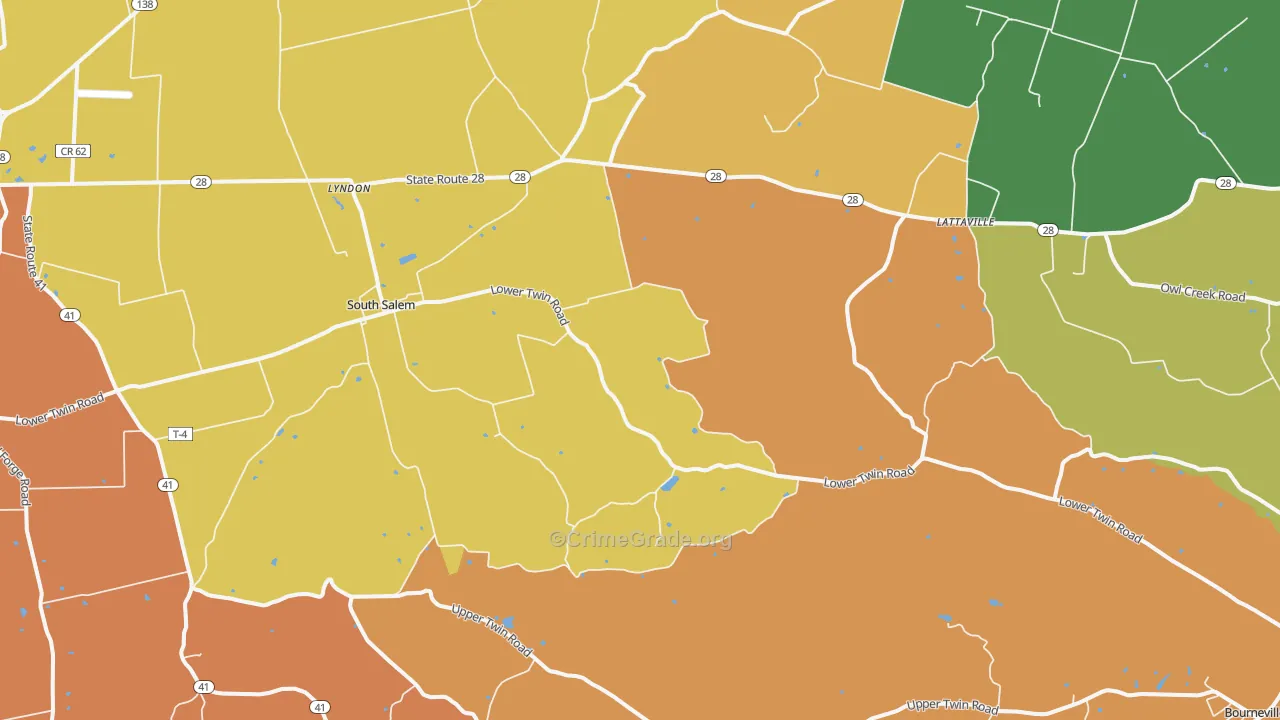 South Salem, OH Map of Arson Rates