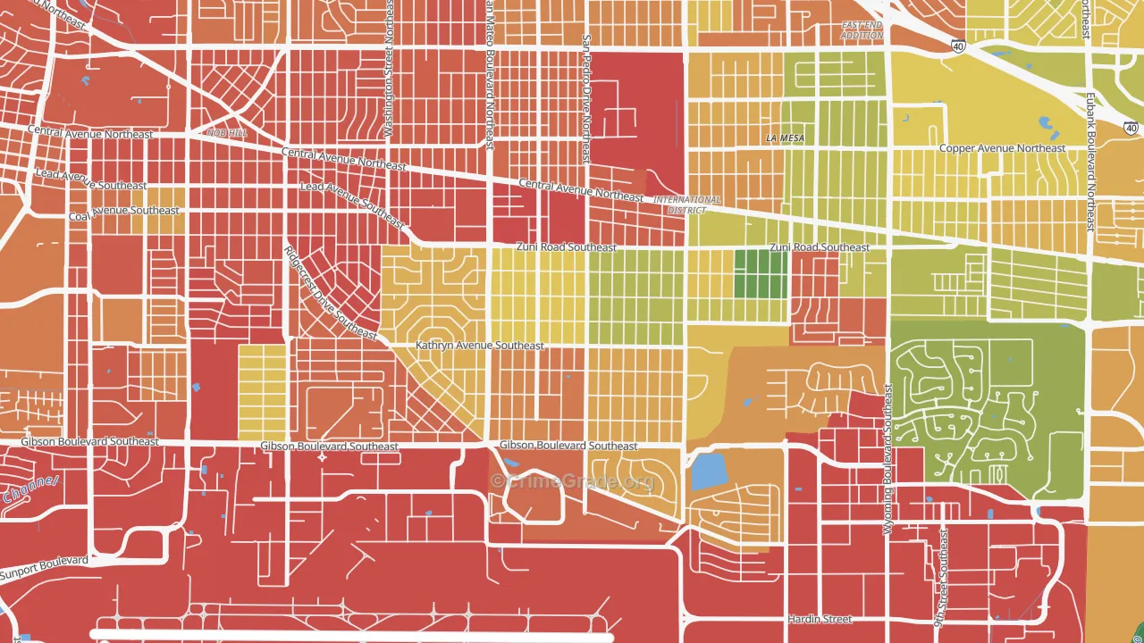 South San Pedro, Albuquerque, NM Map of Arson Rates