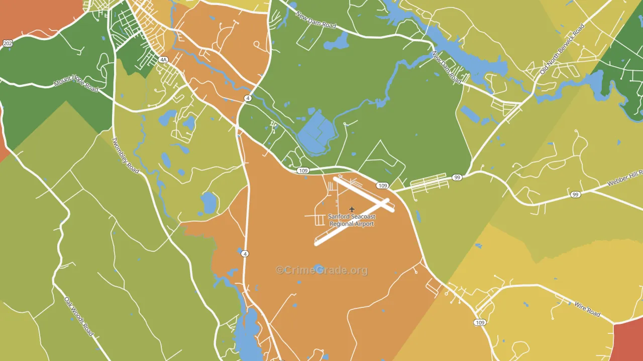 South Sanford, ME Map of Arson Rates