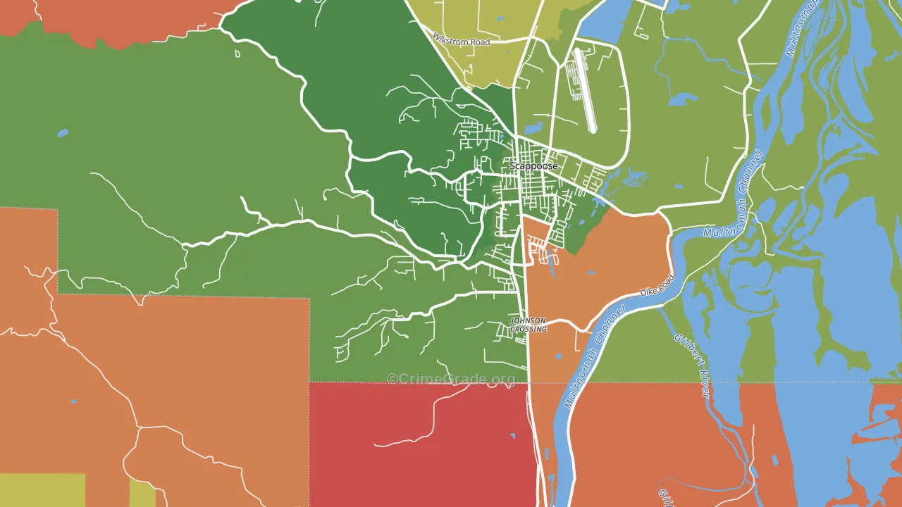 South Scappoose, OR Map of Arson Rates