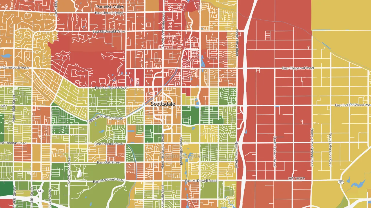 South Scottsdale, Scottsdale, AZ Map of Arson Rates