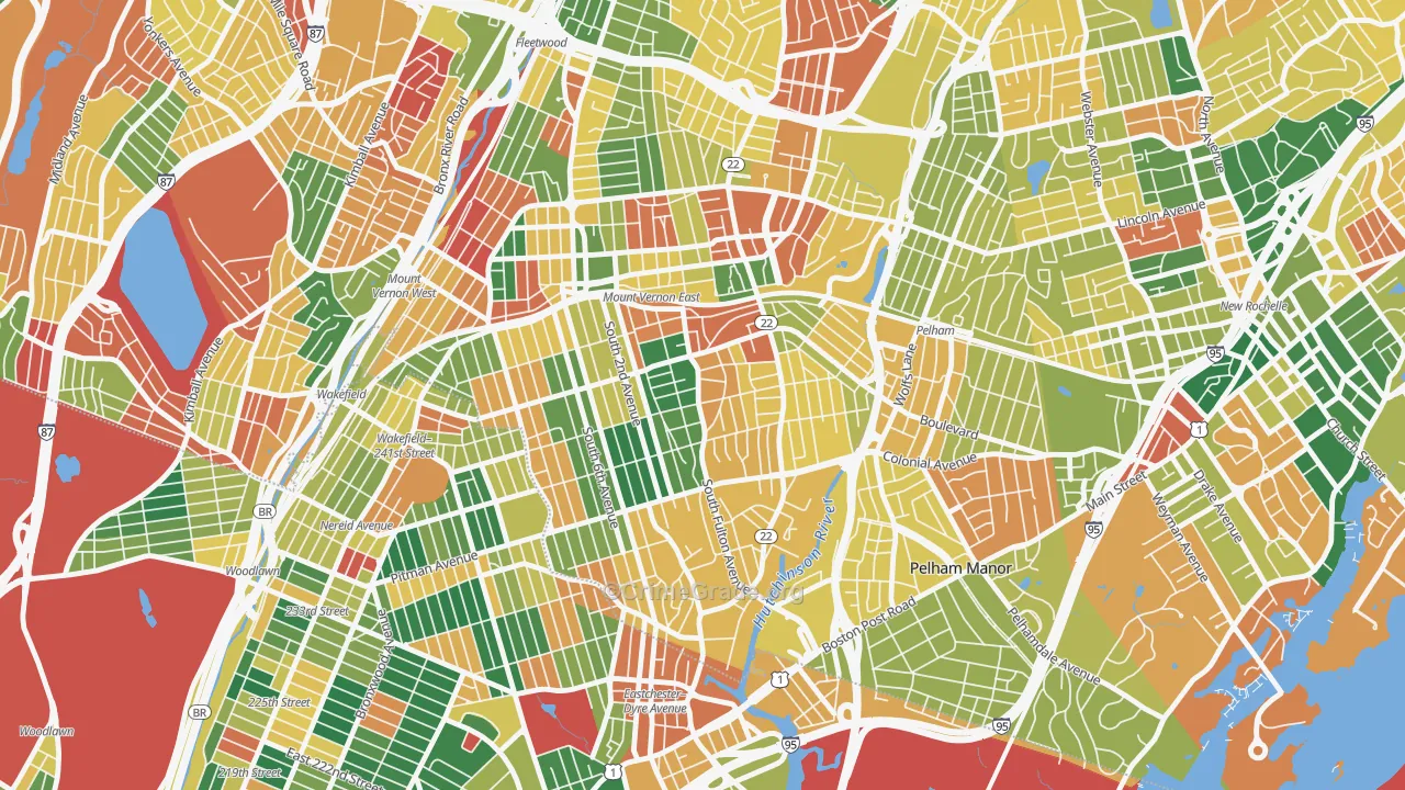 South Side, Mount Vernon, NY Map of Arson Rates