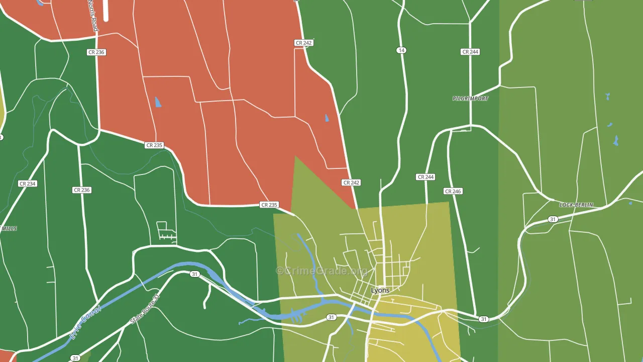 South Sodus, NY Map of Arson Rates