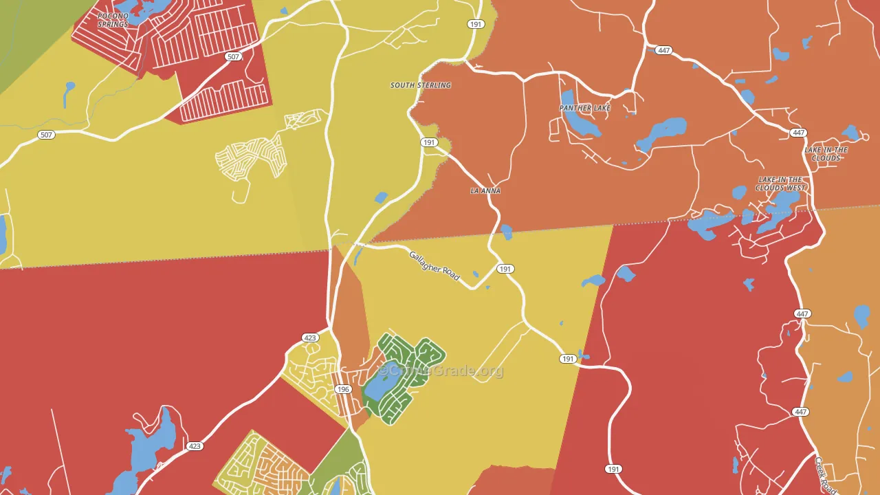 South Sterling, PA Map of Arson Rates