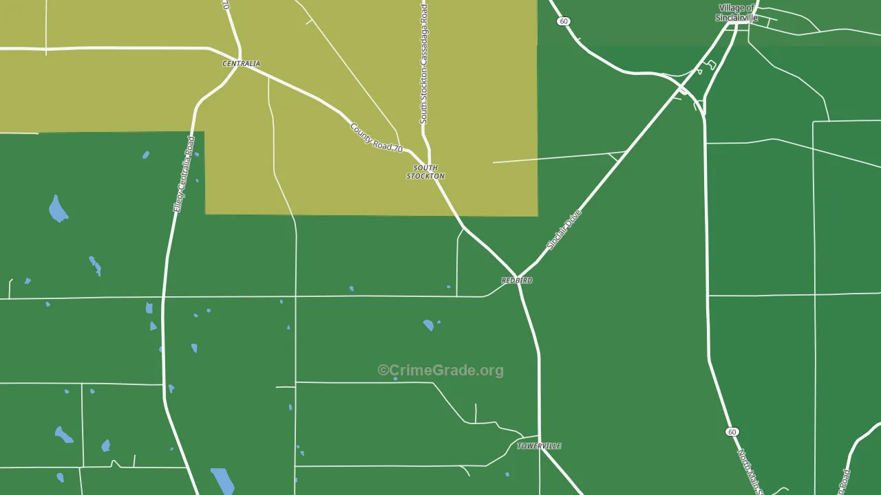 South Stockton, NY Map of Arson Rates