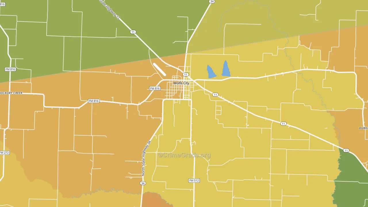 South Sulphur, TX Map of Arson Rates