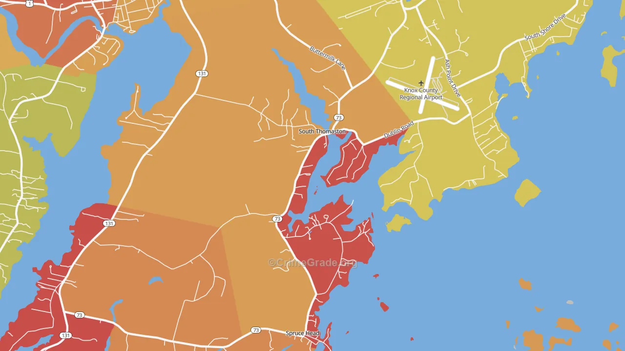 South Thomaston, ME Map of Arson Rates