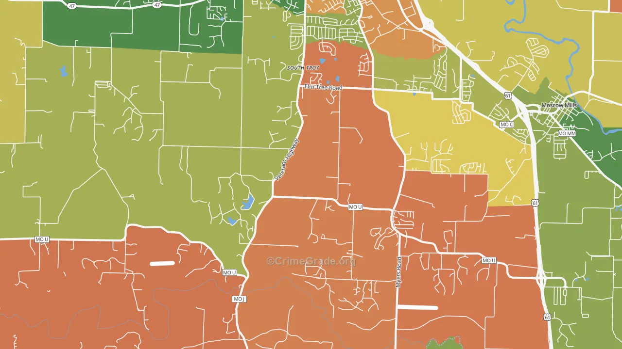 South Troy, MO Map of Arson Rates