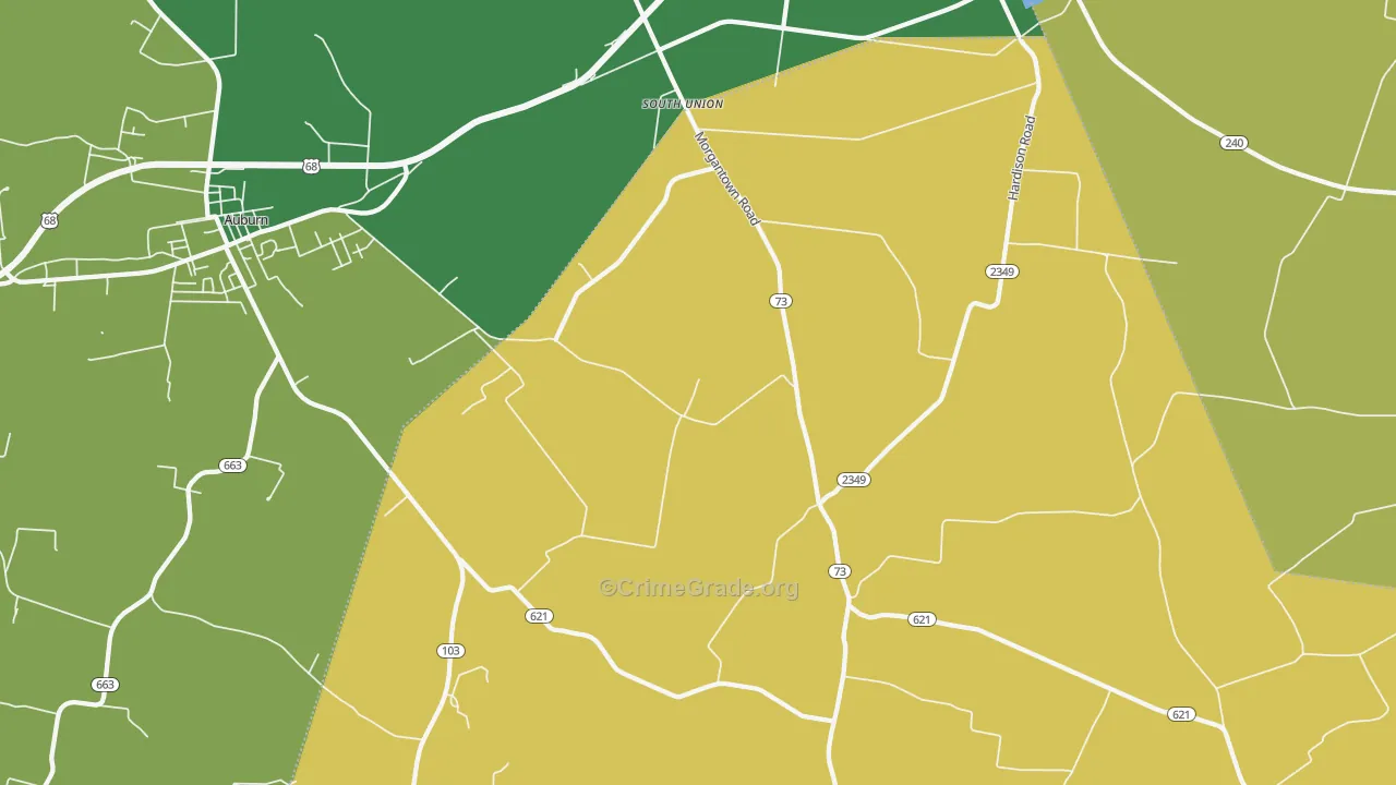South Union, KY Map of Arson Rates