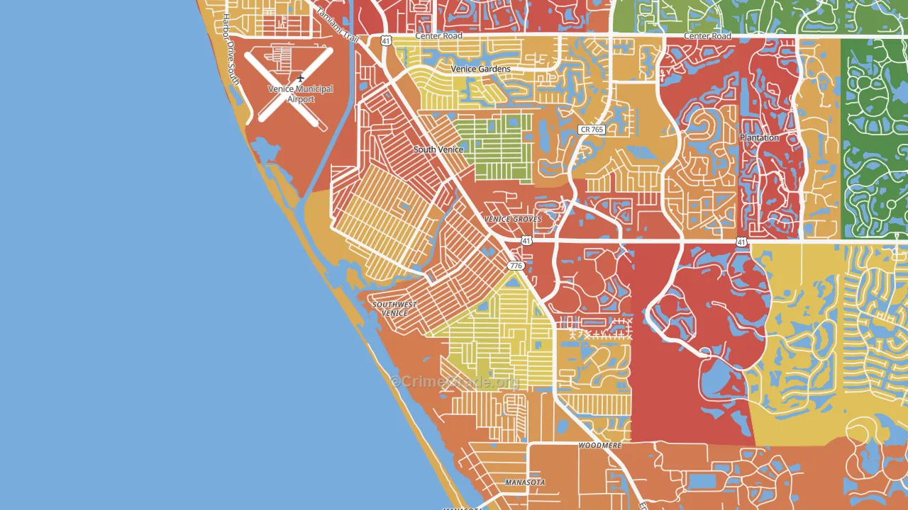 South Venice, FL Map of Arson Rates