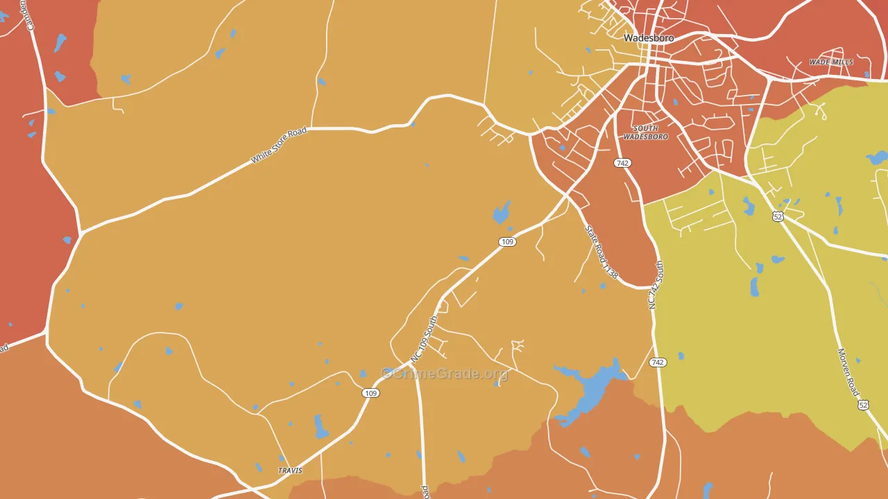 South Wadesboro, NC Map of Arson Rates