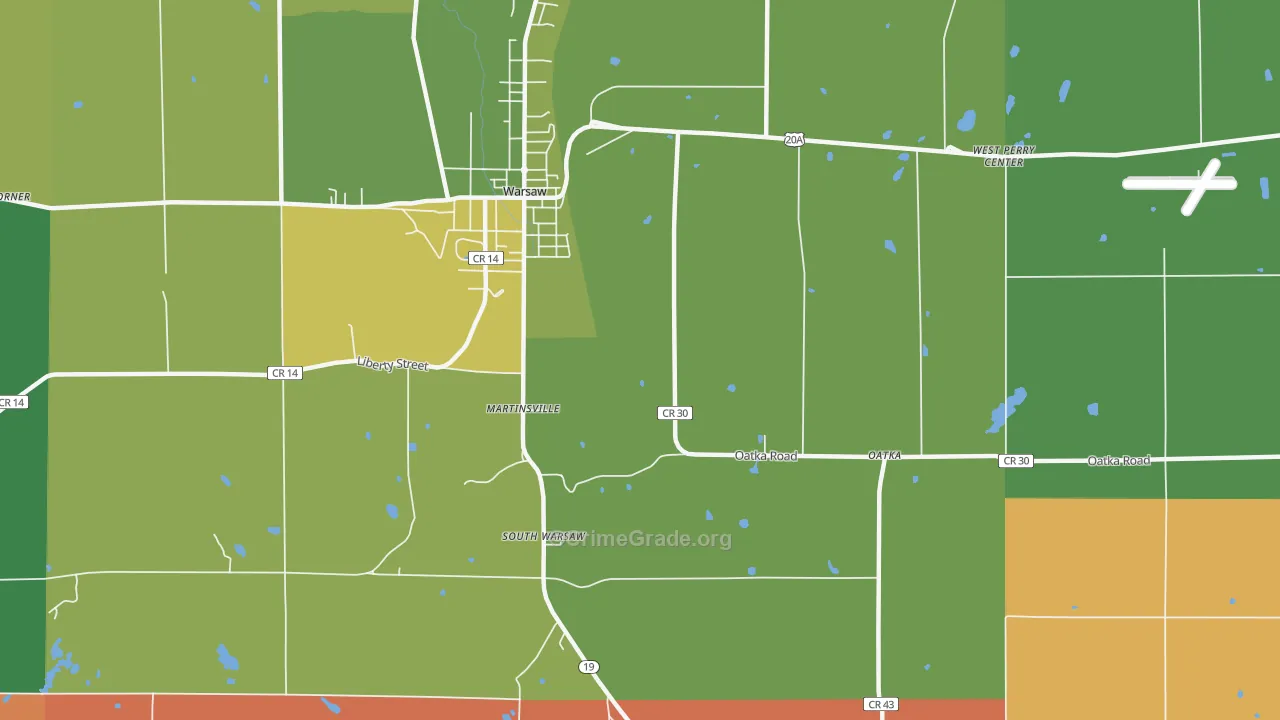 South Warsaw, NY Map of Arson Rates
