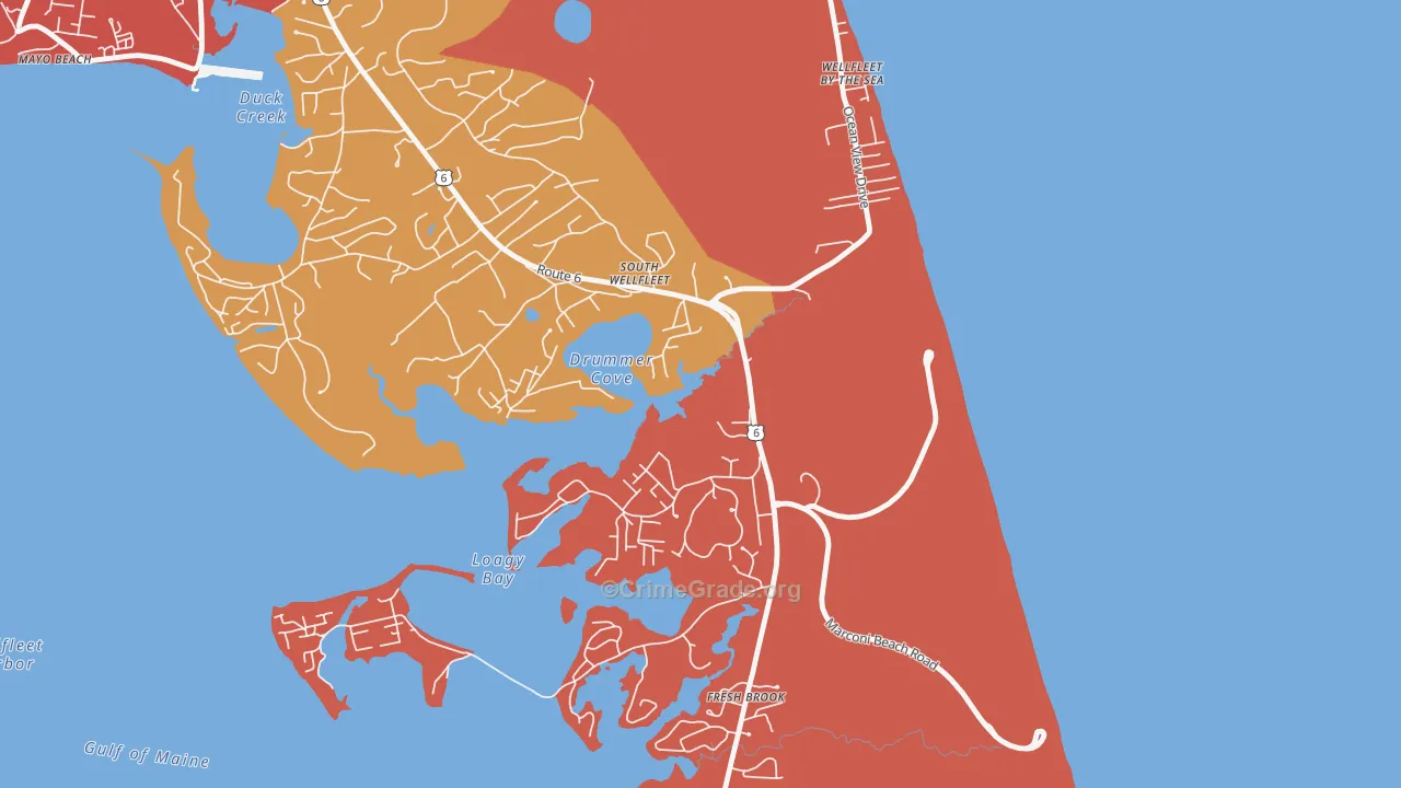 South Wellfleet, MA Map of Arson Rates