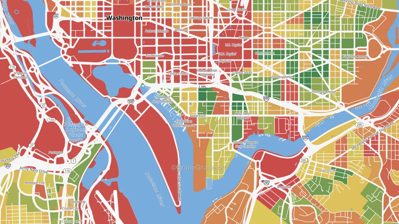 South West, Washington, DC Map of Arson Rates