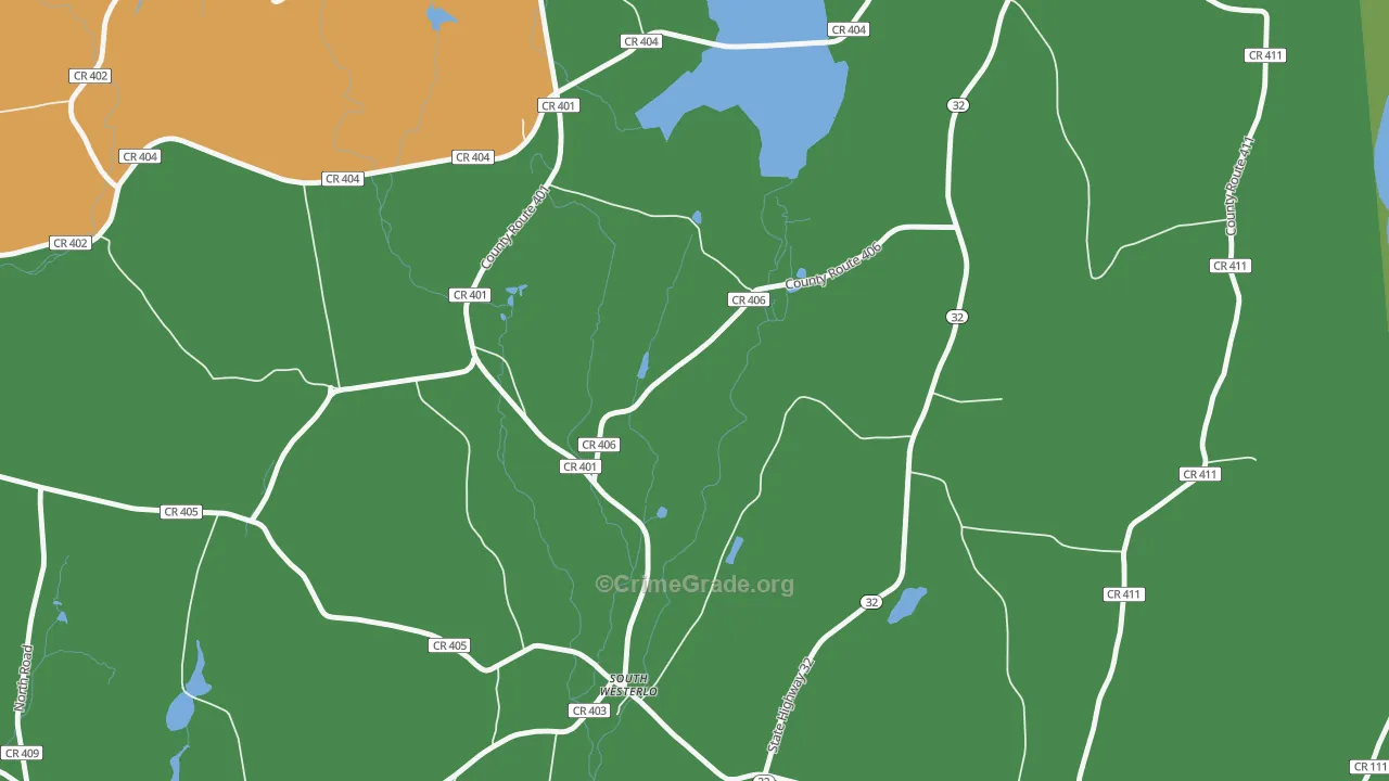 South Westerlo, NY Map of Arson Rates
