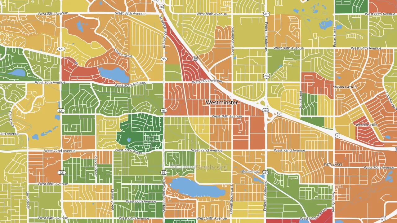 South Westminster, Westminster, CO Map of Arson Rates