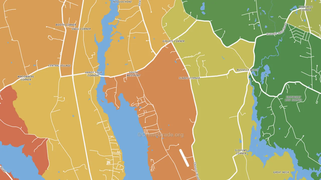 South Westport, MA Map of Arson Rates