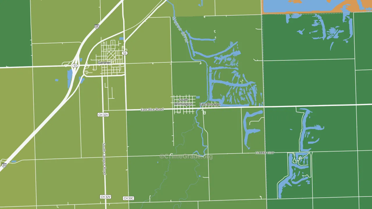 South Wilmington, IL Map of Arson Rates