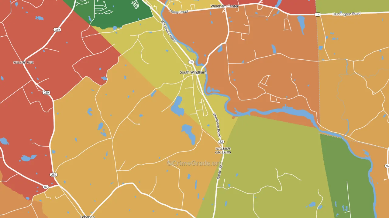 South Windham, CT Map of Arson Rates