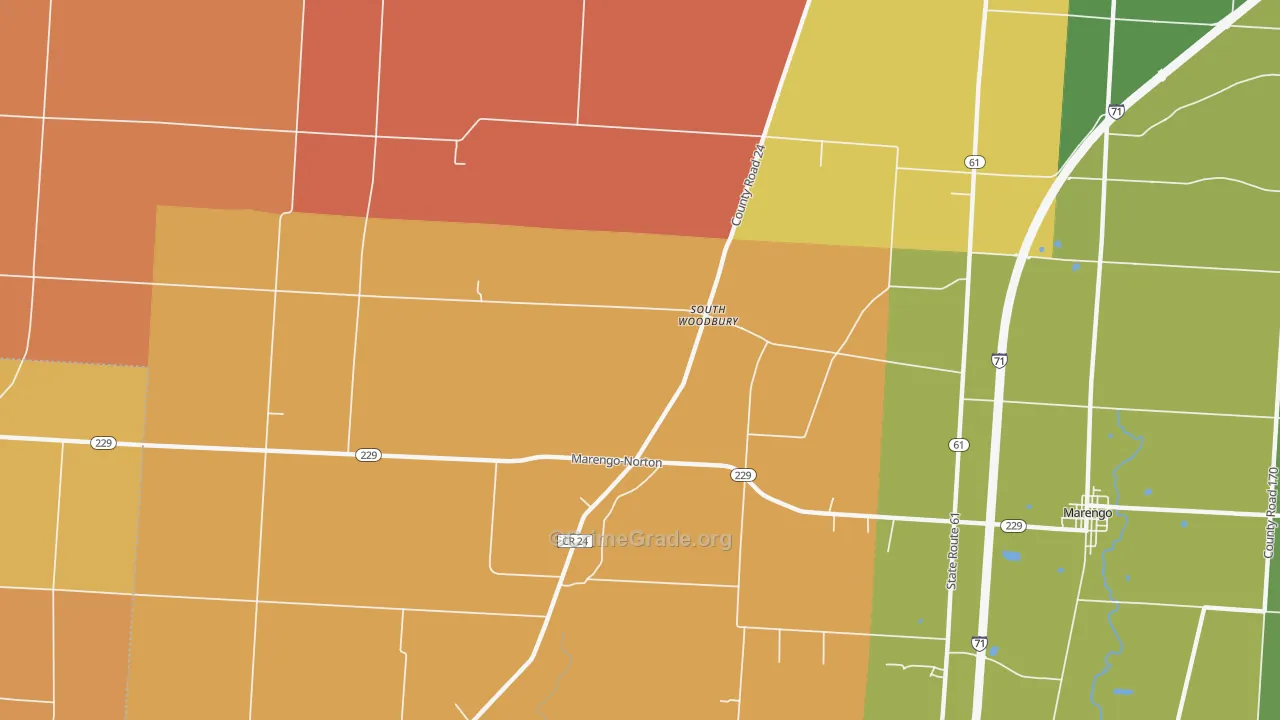 South Woodbury, OH Map of Arson Rates