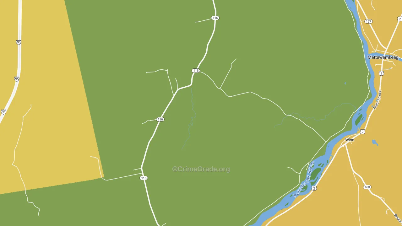South Woodville, ME Map of Arson Rates