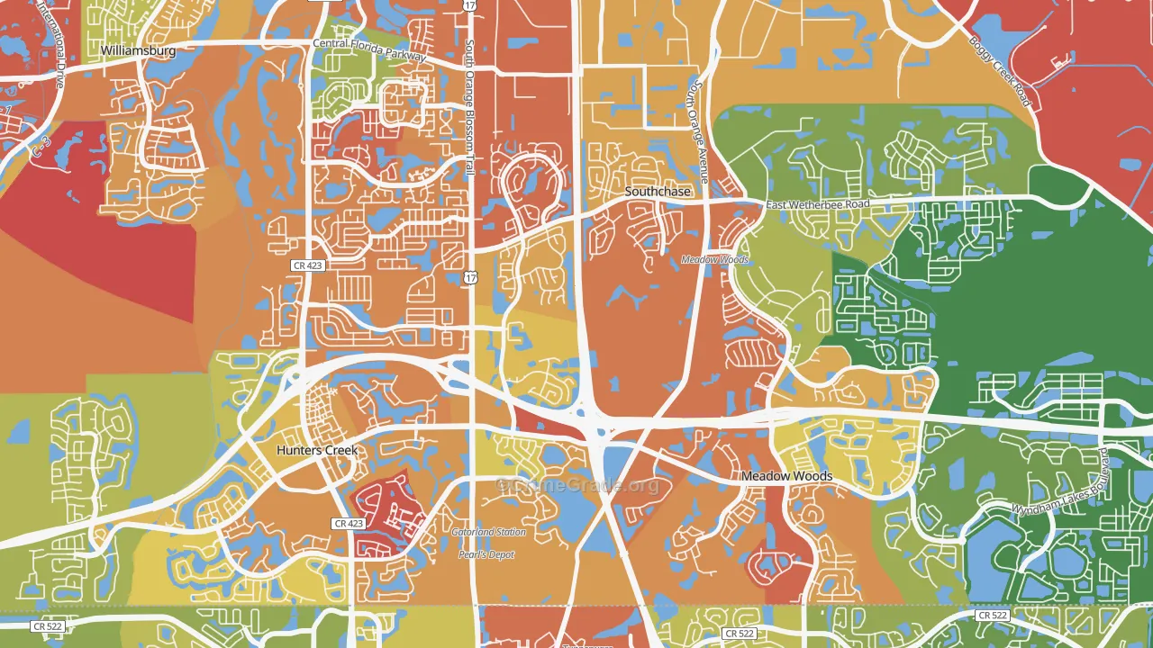 Southchase, FL Map of Arson Rates
