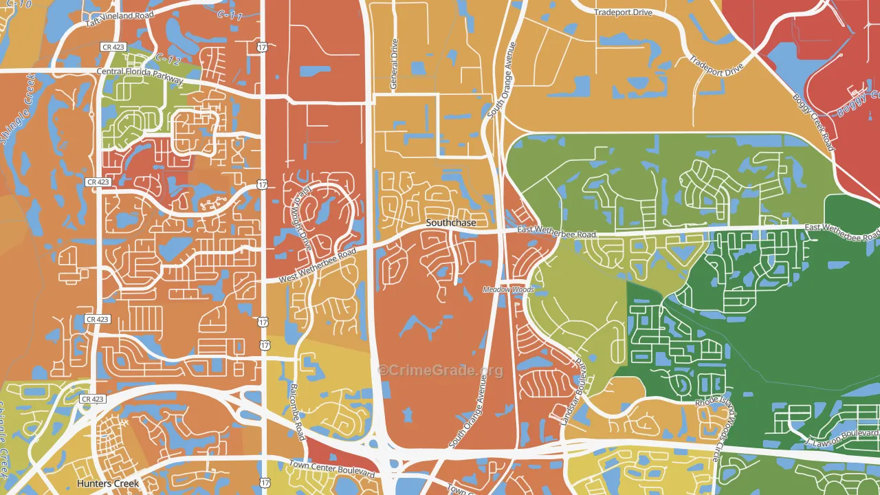 Southchase Village, Southchase, FL Map of Arson Rates
