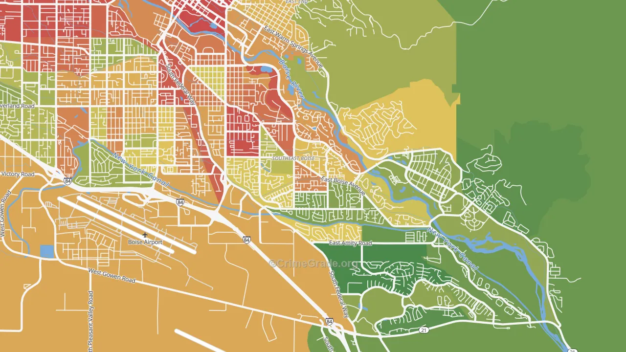 Southeast Boise, Boise, ID Map of Arson Rates