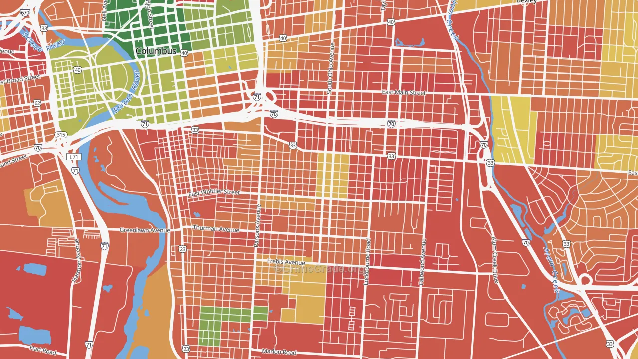 Southern Orchards, Columbus, OH Map of Arson Rates