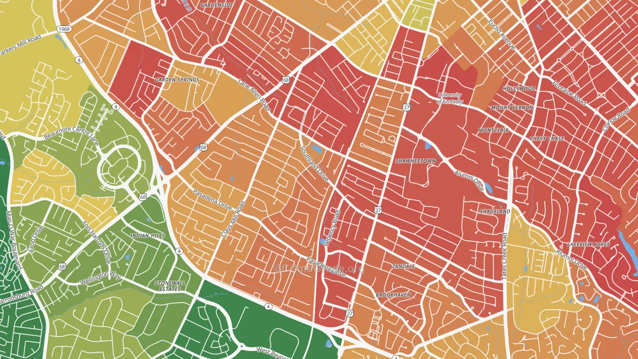 Southland Deerfield Open Gates, Lexington, KY Map of Arson Rates